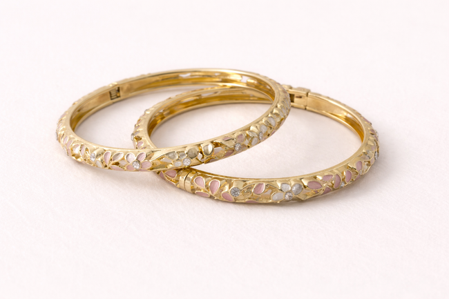 Delicate gold bangles