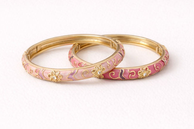 Rosette Enamel Bangles