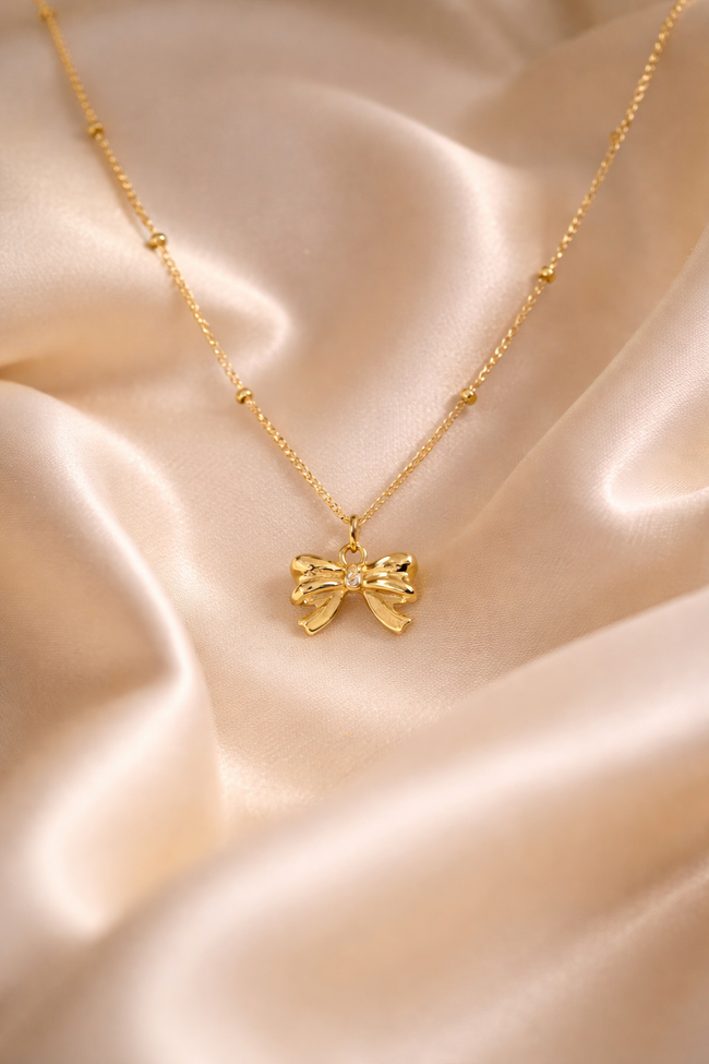 Little bow necklace gold